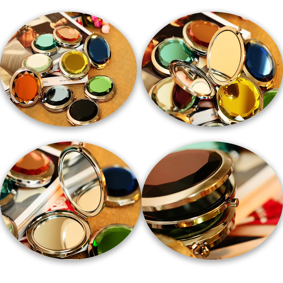 Portable Makeup Women Shiny Small Pocket Cosmetic Mirror 2