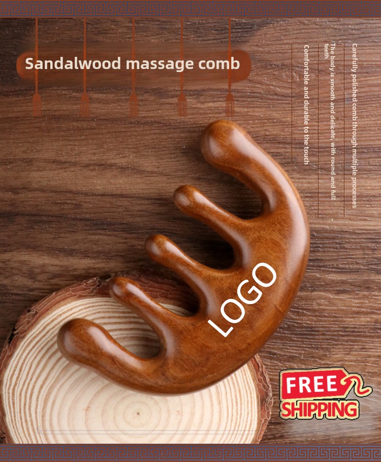 Luxury Sandalwood Comb for Corporate Gifts Hotel Amenities Private Label 1