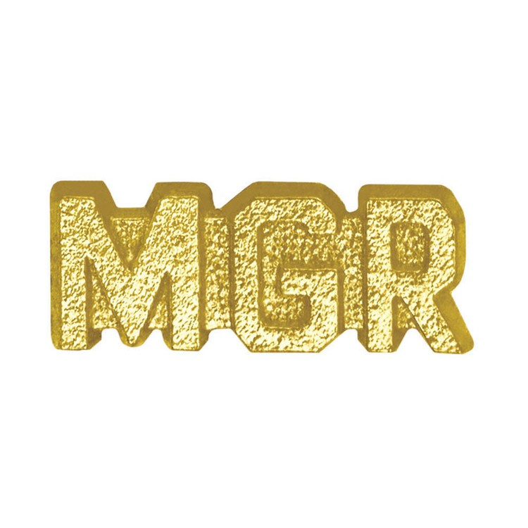 Manager Bright Gold Chenille Lapel Pin