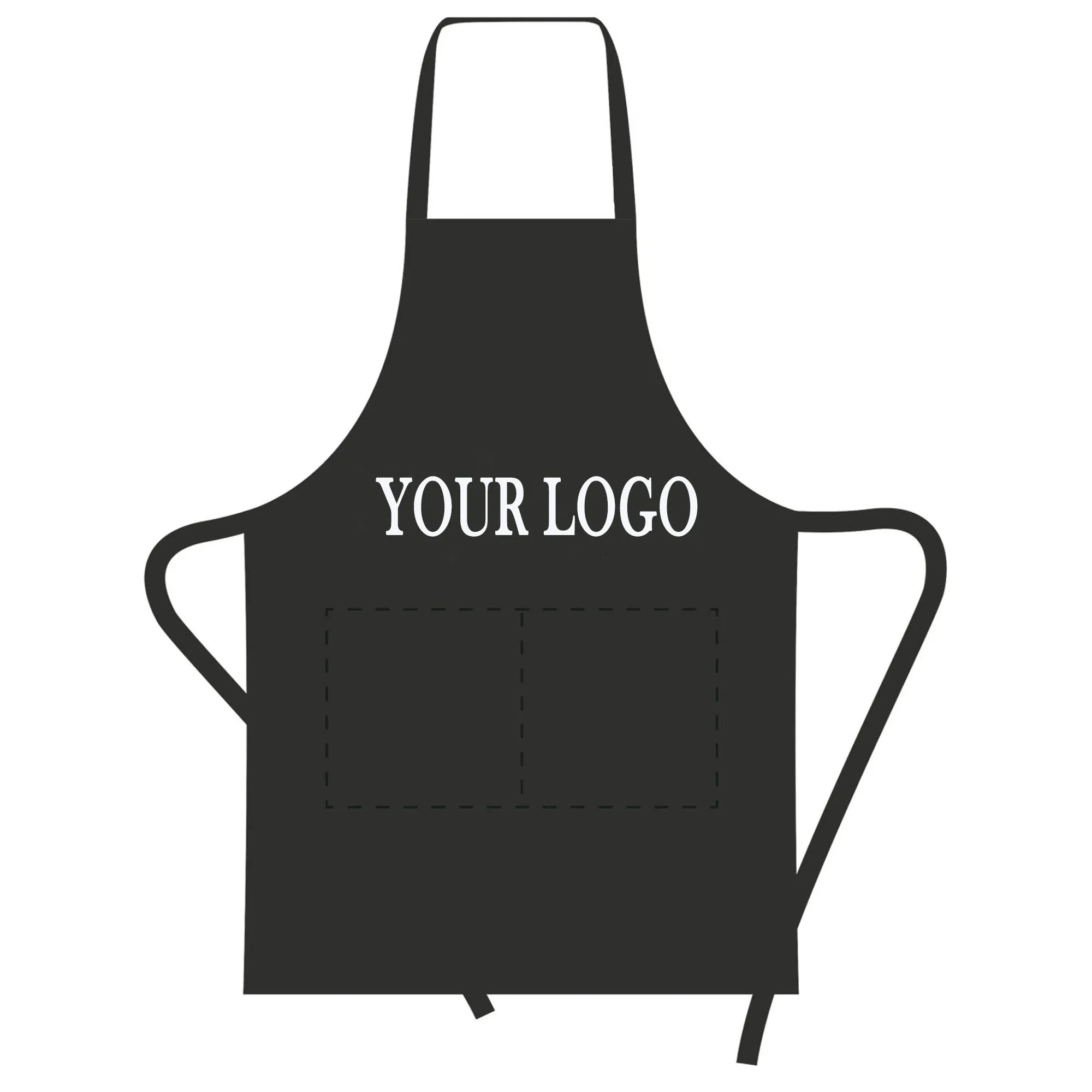 Professional Kitchen Aprons with Pockets MOQ 100pcs 2