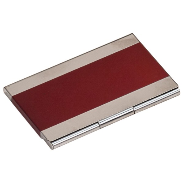 Red Metal Business Card Holder 2