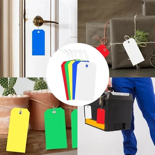 Waterproof Plastic Shipping Tags - Durable Wire Attached 4