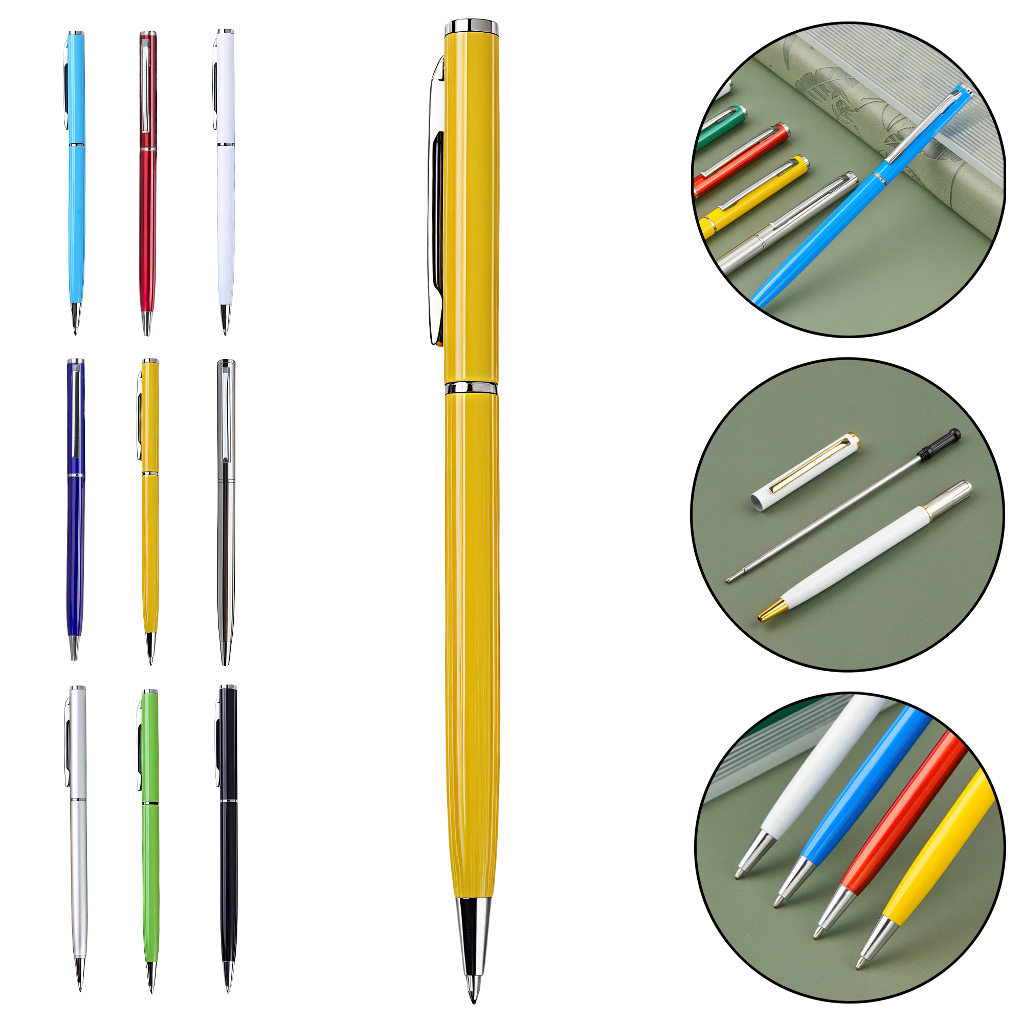 Slim Twist Metal Ballpoint Pen for Hotel Advertising Promotional Gifts - Smooth Writing 3