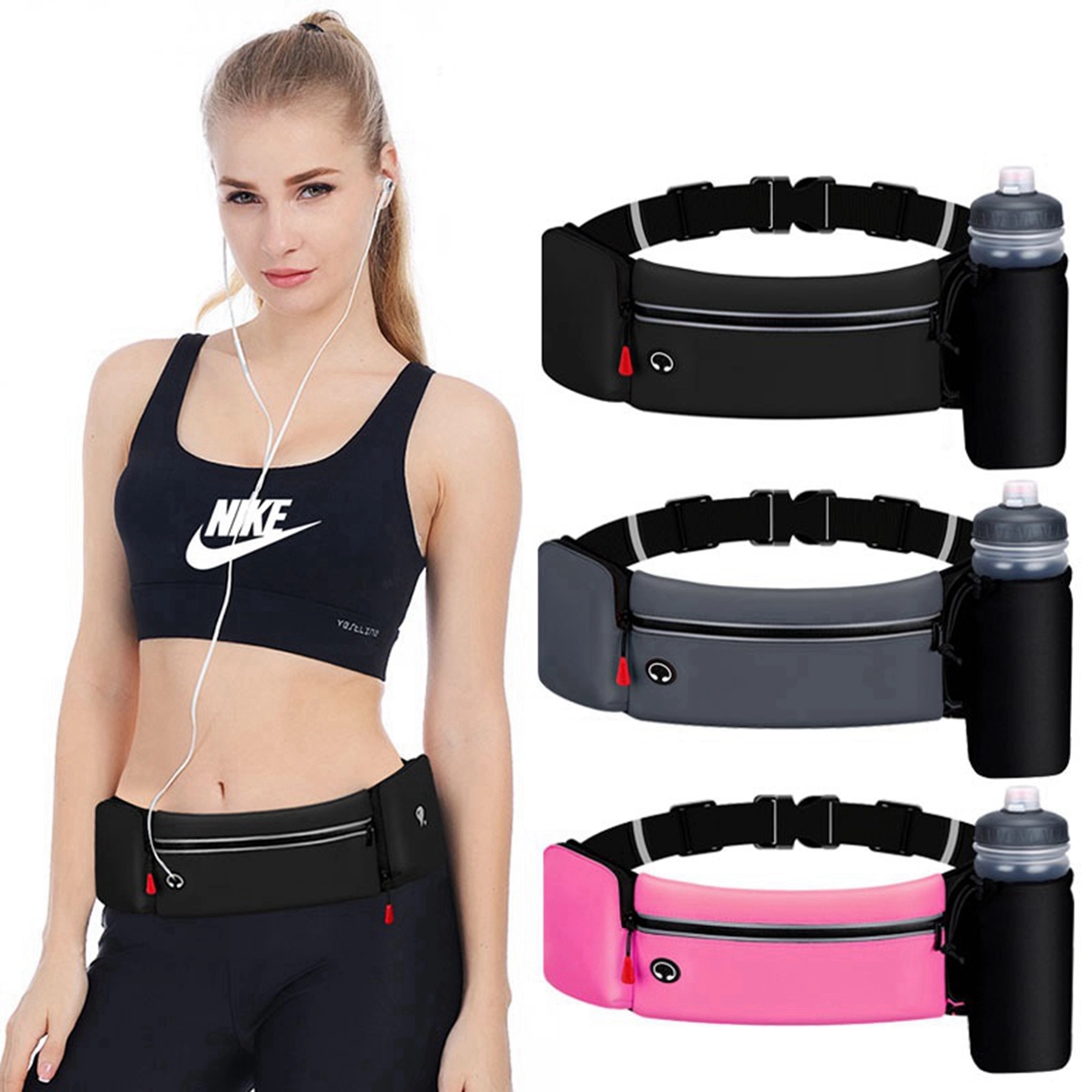 Waterproof Sport Fanny Pack With Water Bottle Holder 6