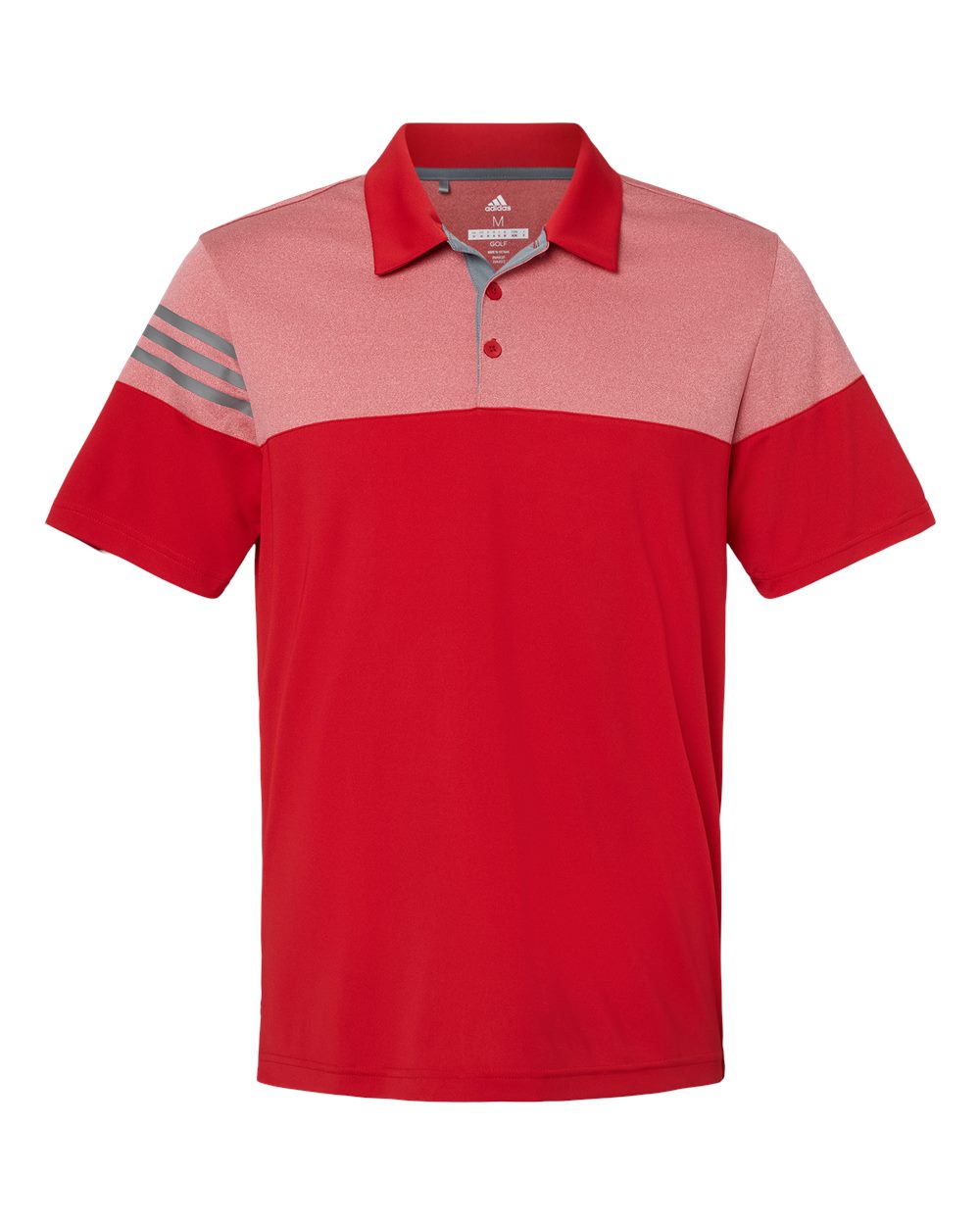 Men's Heathered 3-Stripes Colorblocked Polo - A213 8