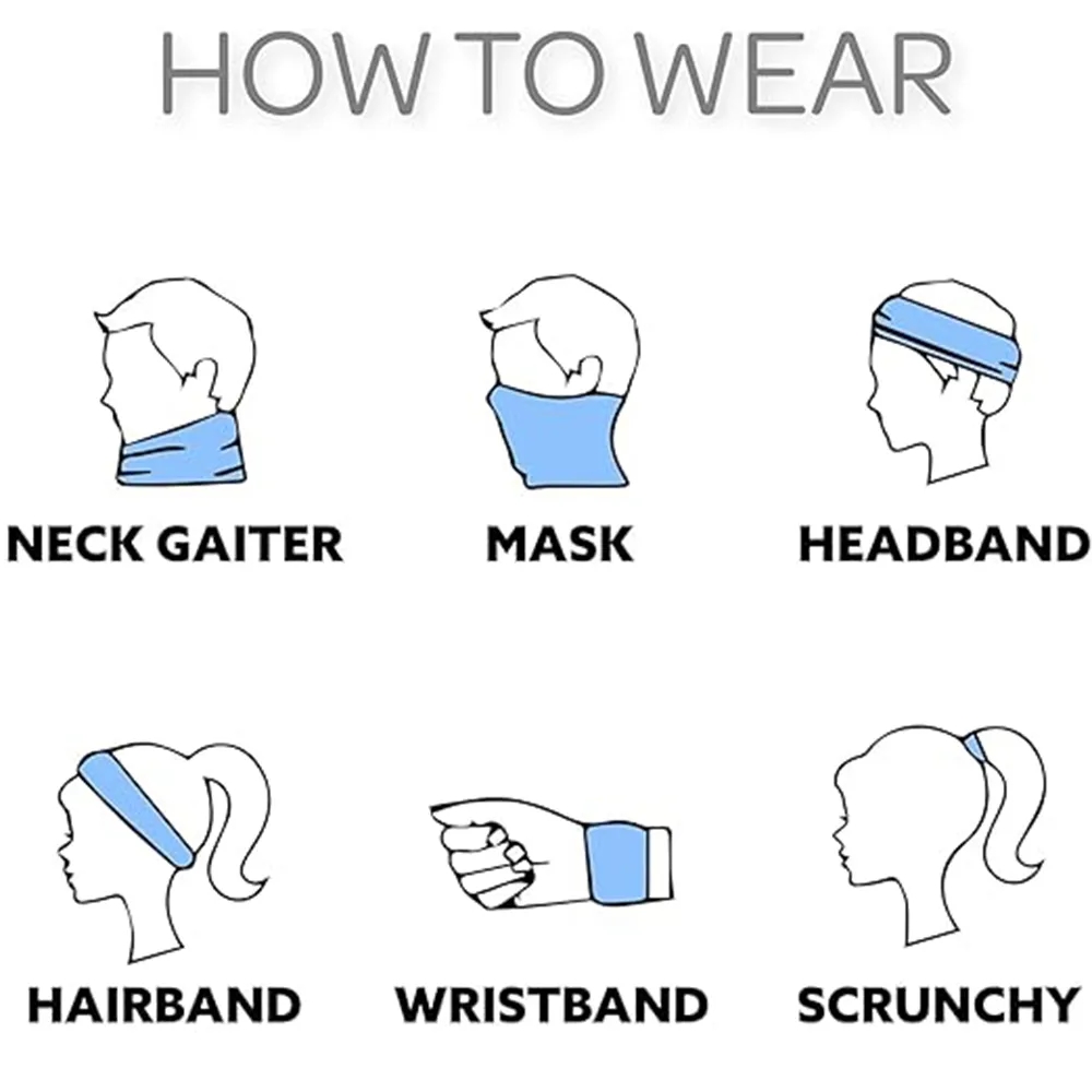 22" x 22" Multi-Purpose Bandana Headbands 6