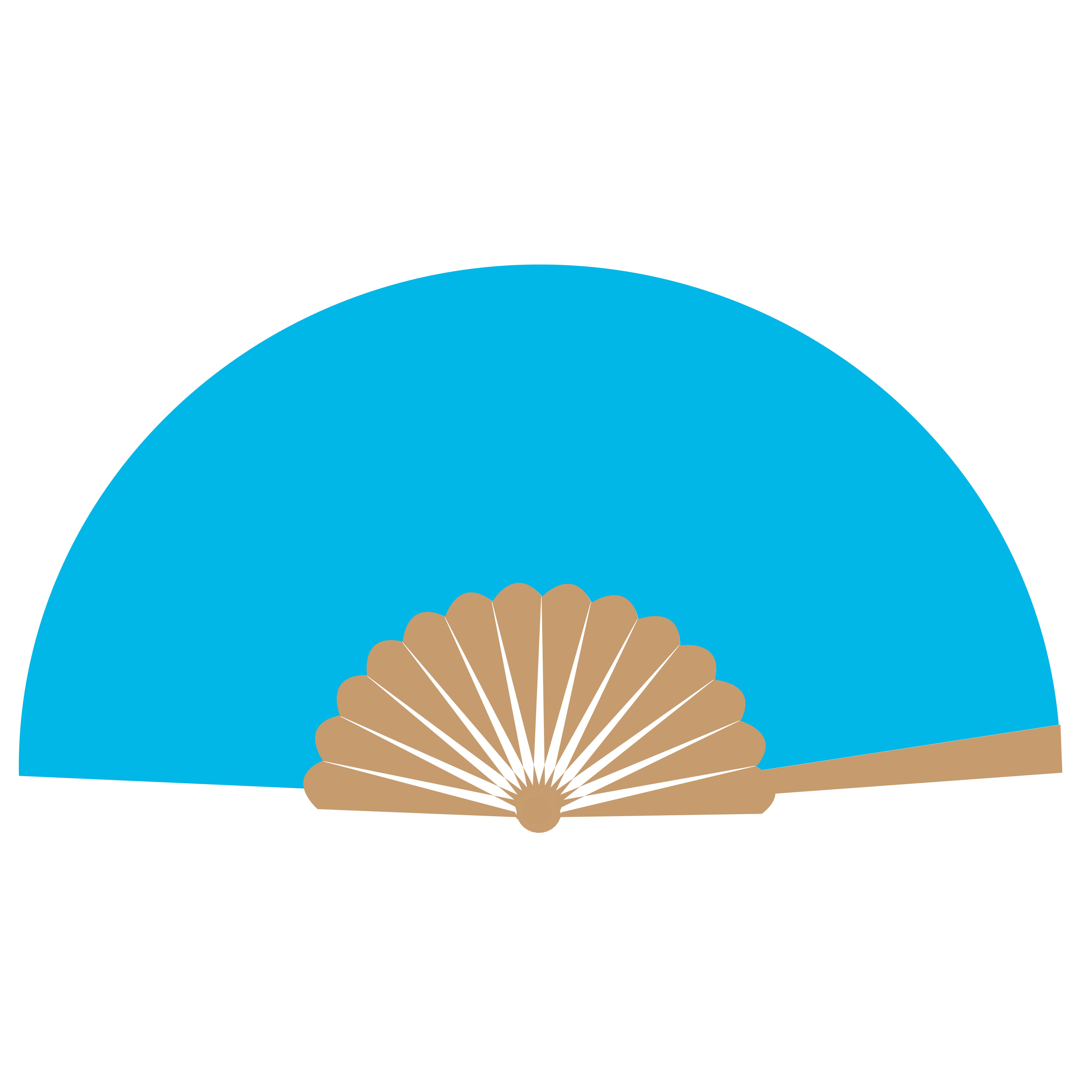 Fancy Bamboo Hand Fan - Full Color 9