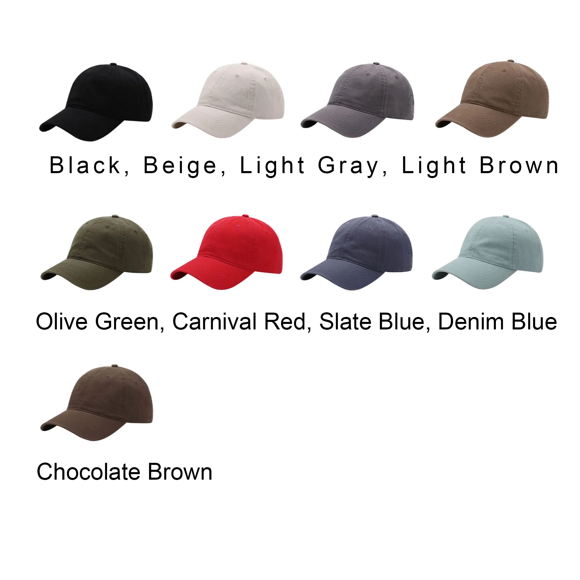 100% Cotton Baseball Cap Six Panel 8