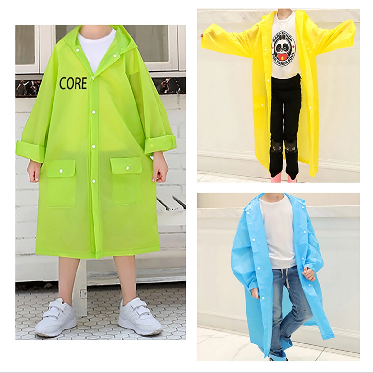 Eva Waterproof Raincoat With Hood For Kids 4