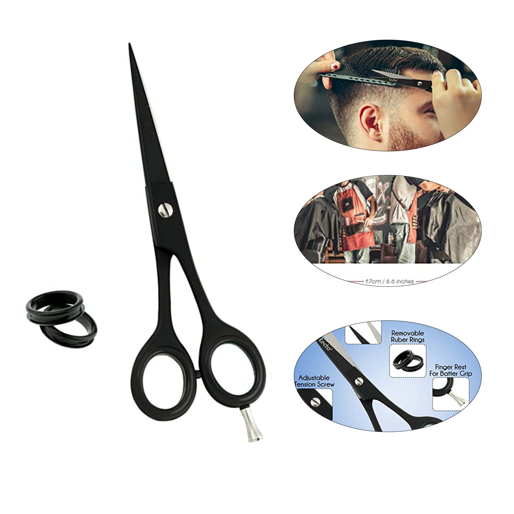 6.6 inches Hair Cutting Scissors with Free Leather Case  2