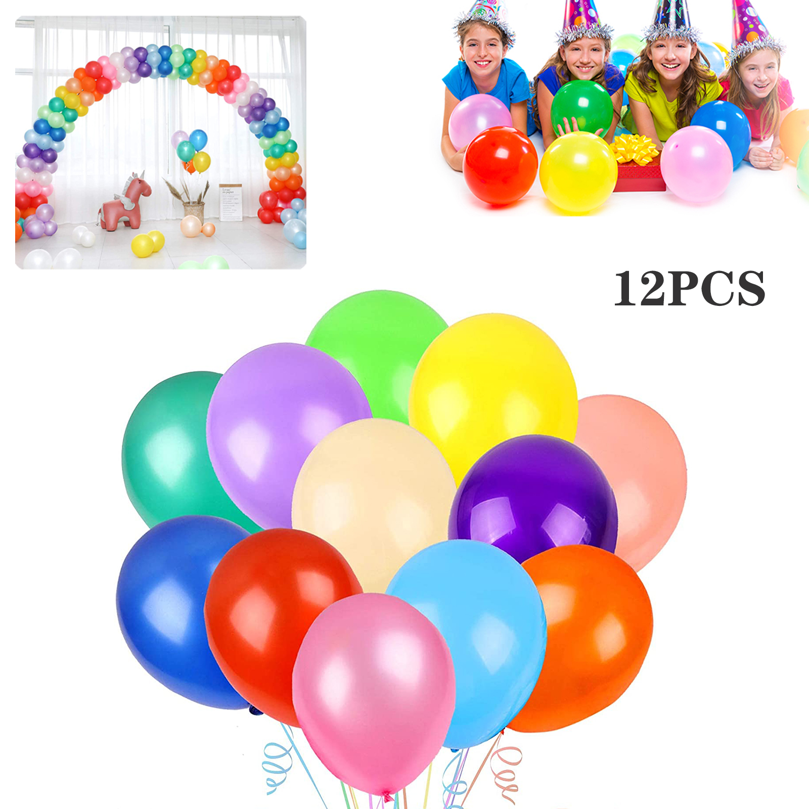 12 Inches Rainbow Latex Balloons 1