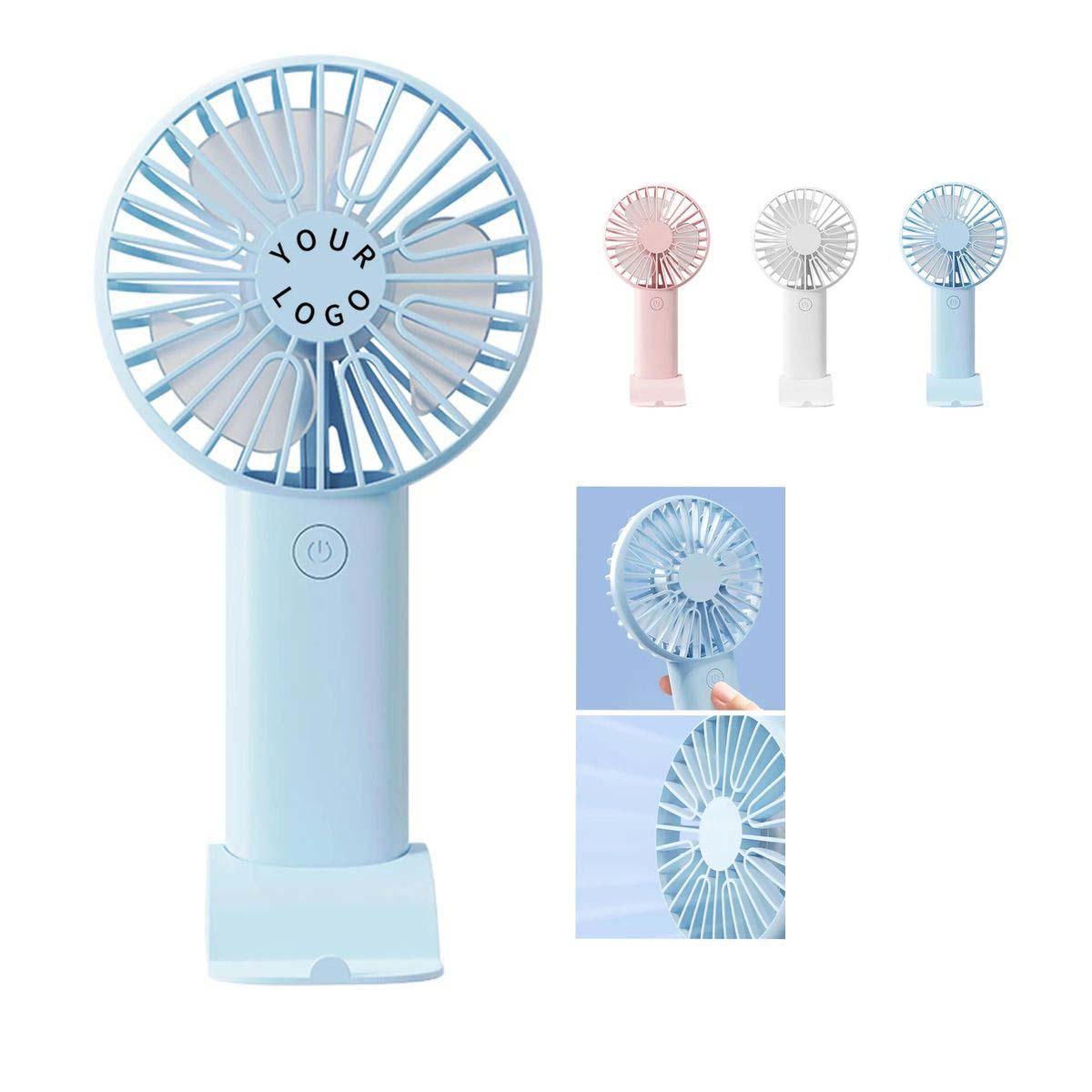 USB Rechargeable Fan with Foldable Base and Holder 2