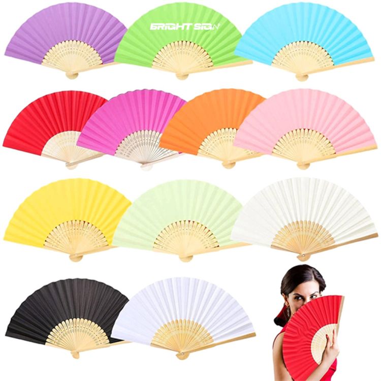 Custom Foldable Bamboo Paper Hand Fan 2