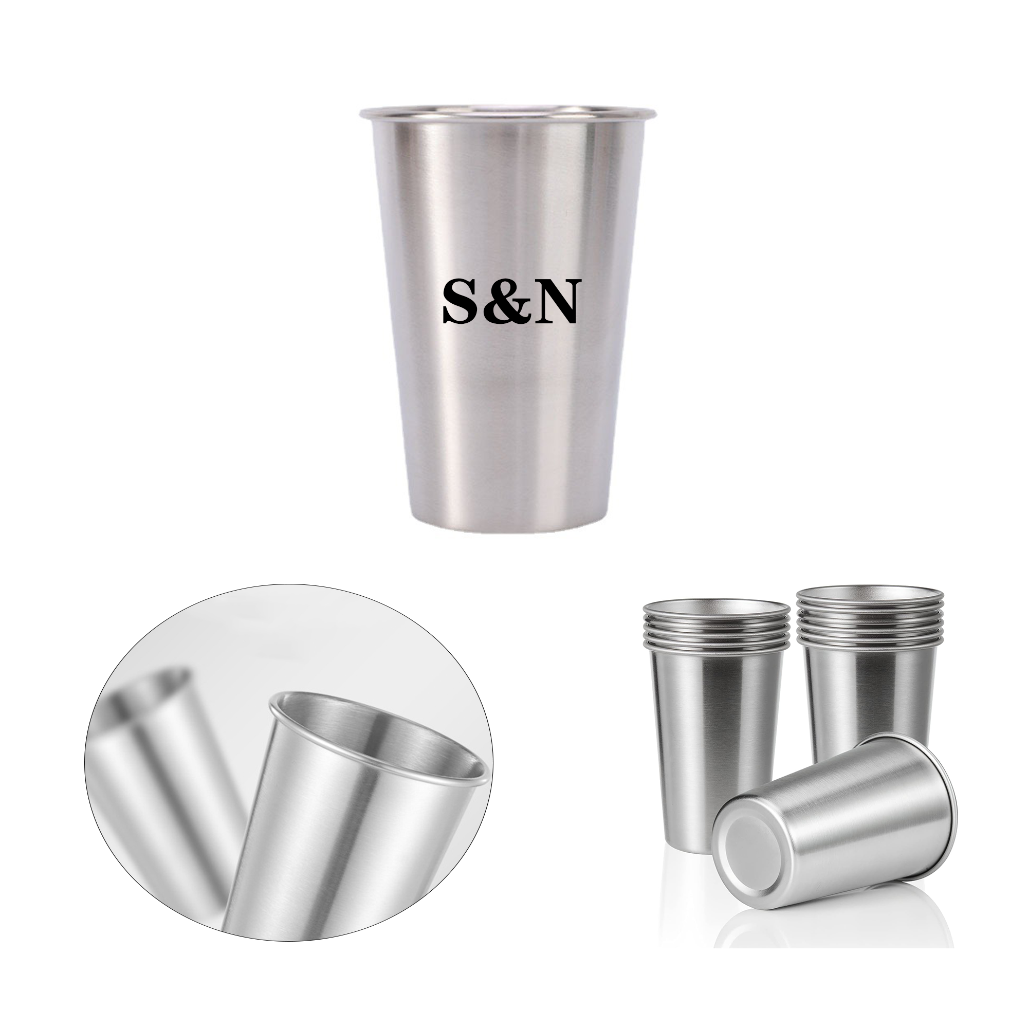16 oz Stainless Steel Water Cup 1