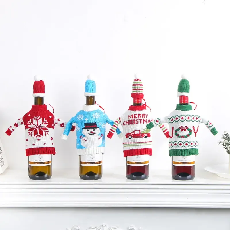 Christmas Wine Bottle Sweater Cover 2