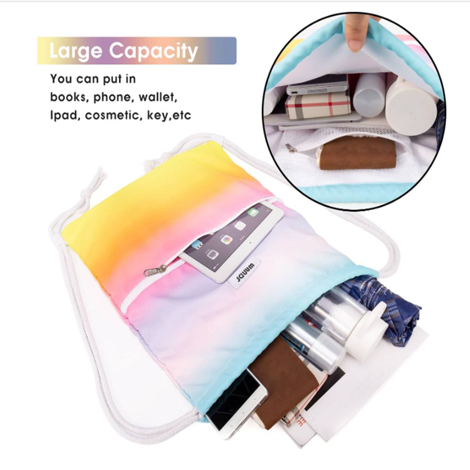 New waterproof drawstring backpack w/ dual shoulders 9