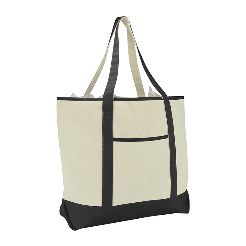 Large Heavy Cotton Canvas Boat Tote Bags, custom tote bag with logo imprint 8