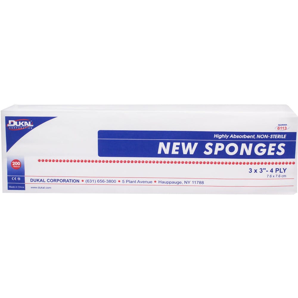 Non-Sterile New Sponge - 4 Ply 200 Pack 3" x 3" 1