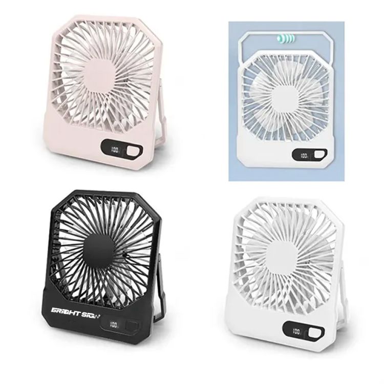 Wireless Rechargeable Wall-Mountable Desk Fan with LCD Display 2