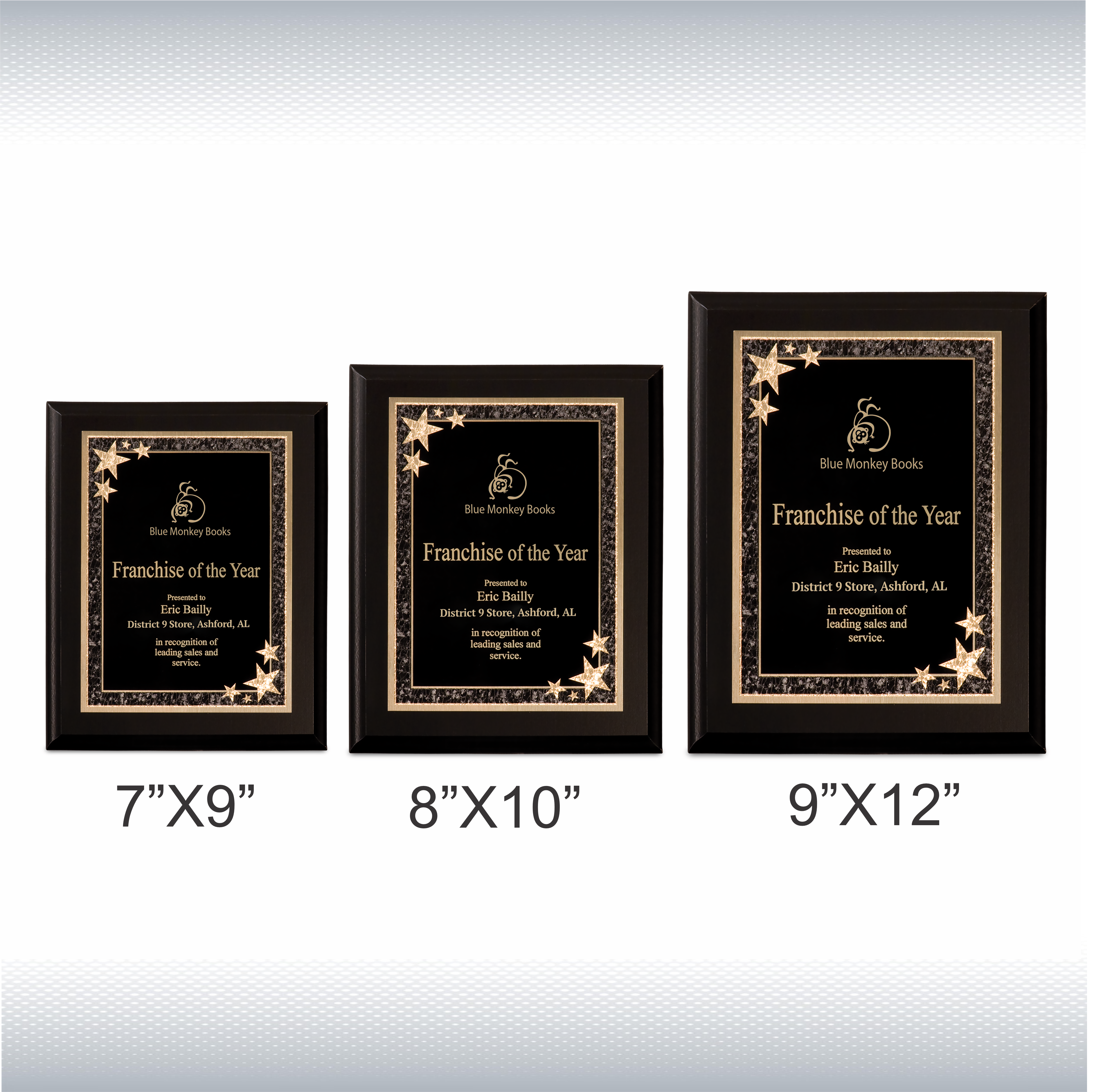 Matte Black Finish Plaque with Blk Sunburst Plate 2