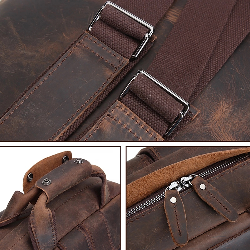 Retro Leather Travel Backpack 6