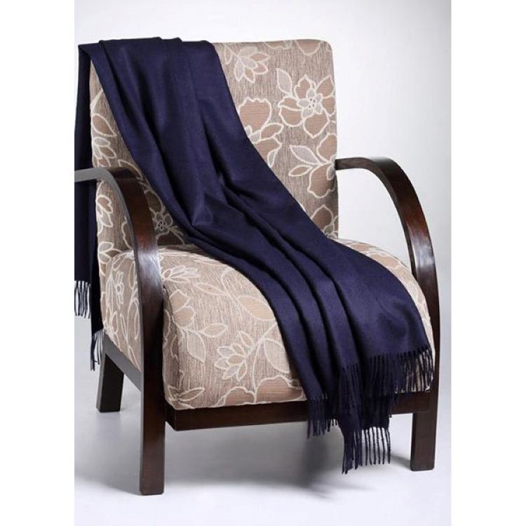 Navy Alpaca Throw Blanket 2
