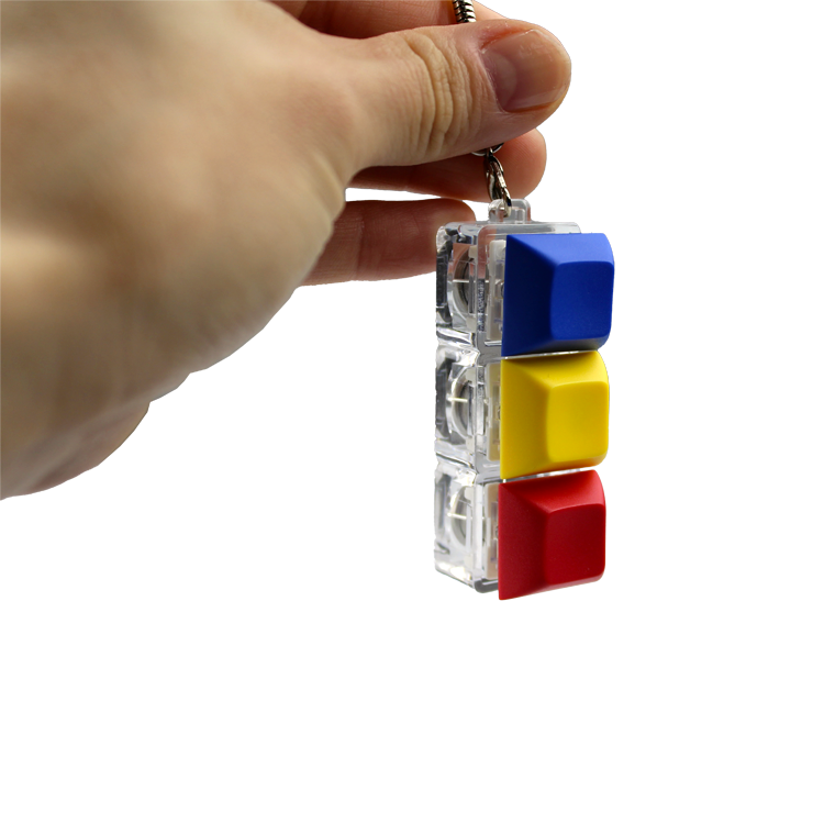 Three Keycap Fidget Keychain 4