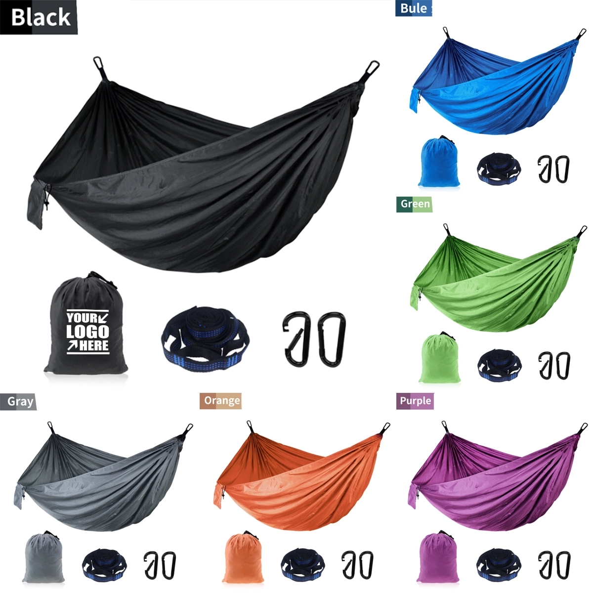 Custom Single or Double Portable Outdoor Camping Hammock 4