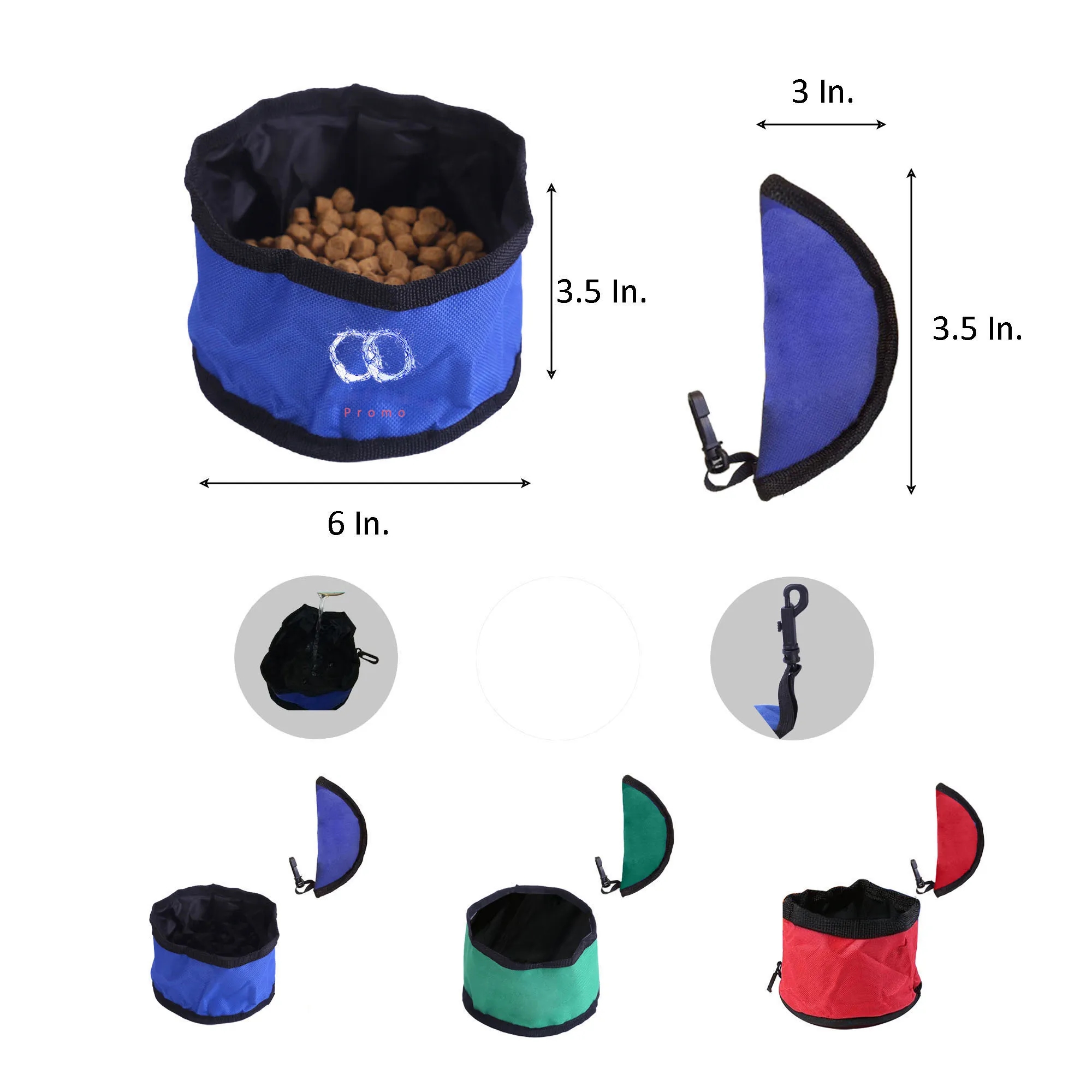 Full Color Oxford Dog Bowl 6"L x 3.5"W MOQ 50 3
