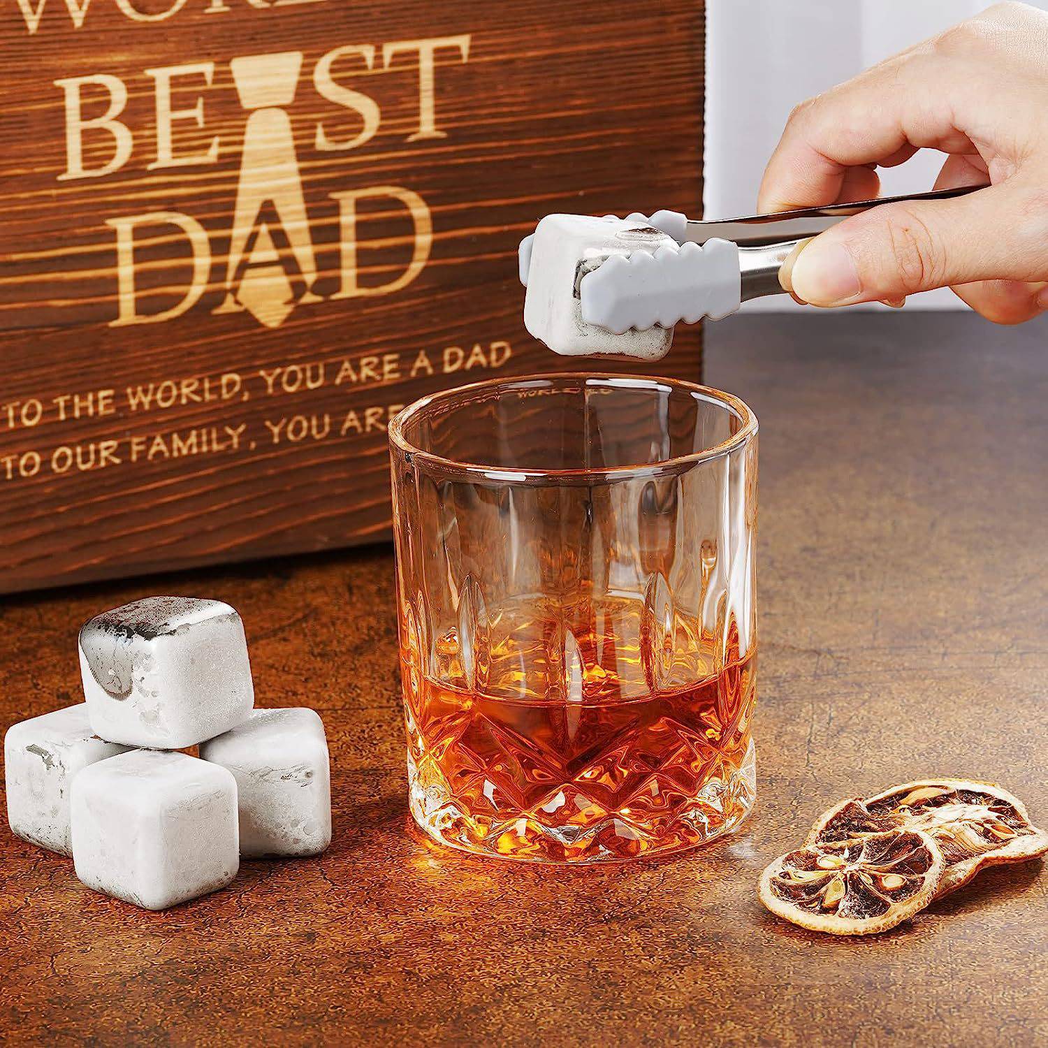 Whiskey Ice Cubes Wine Drinking Glass in Box set 7