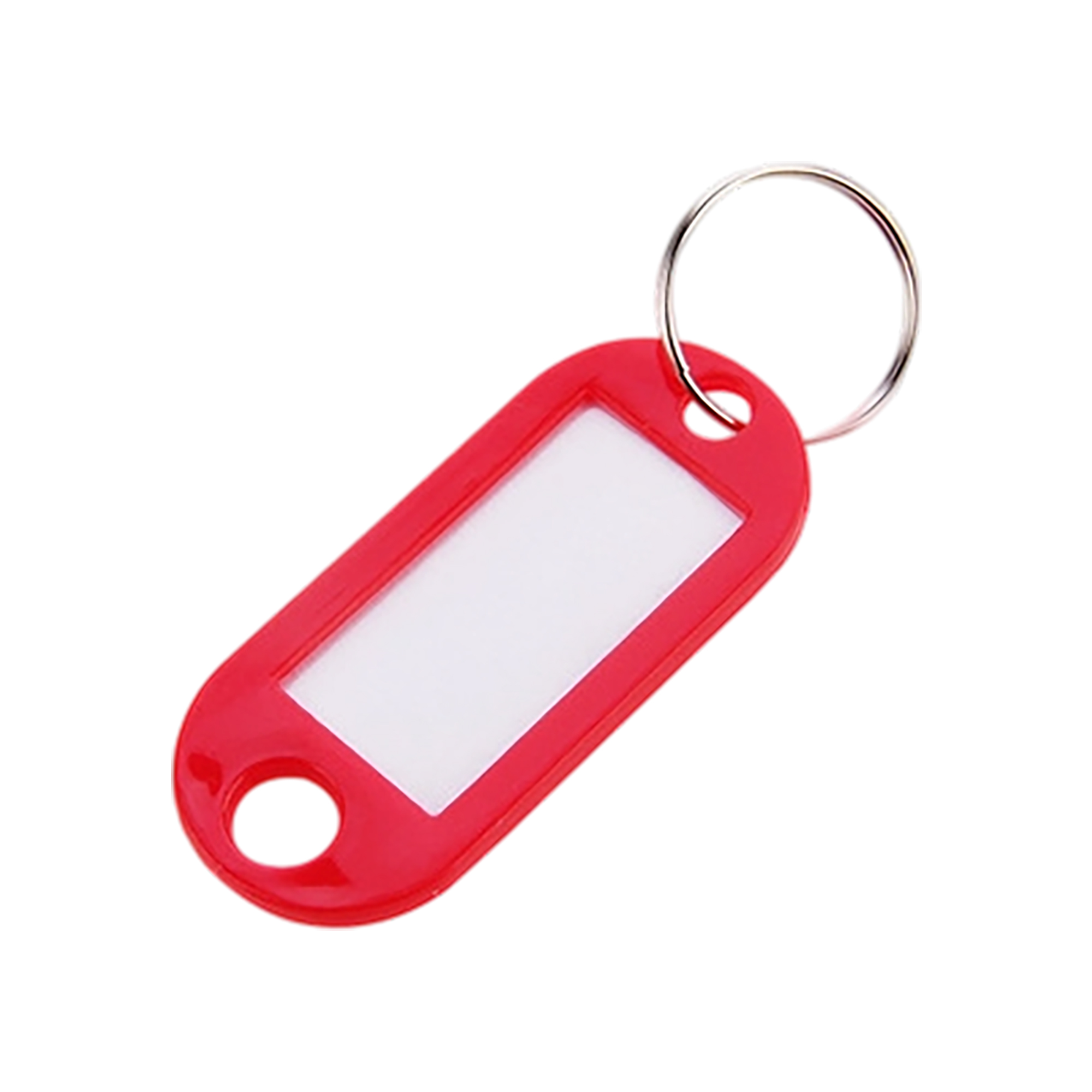 Plastic Keychain Label Holder With Writable Insert 2" Length 6