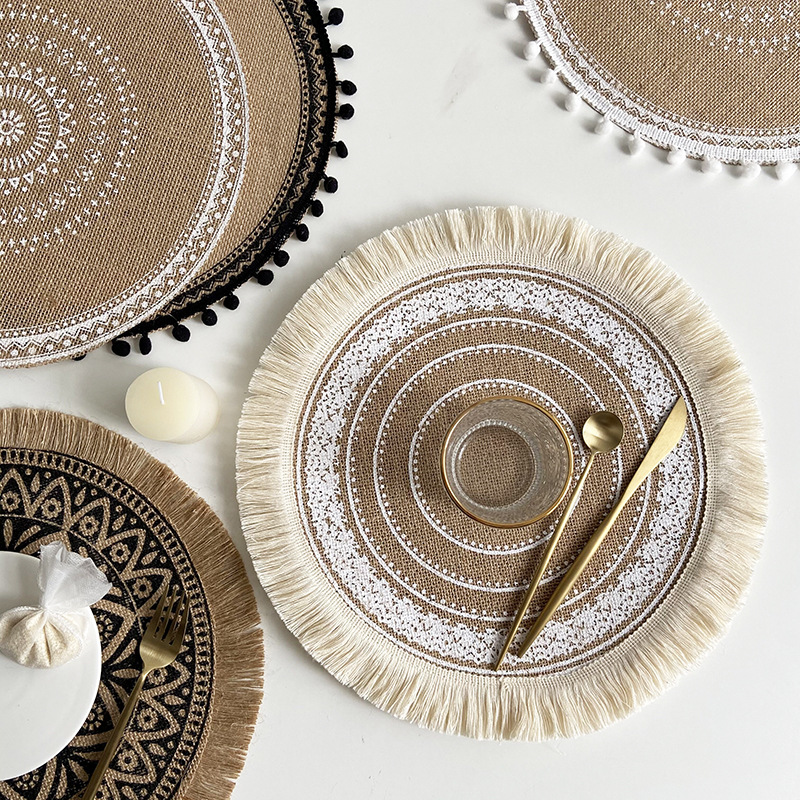 Cotton and linen woven coasters 2