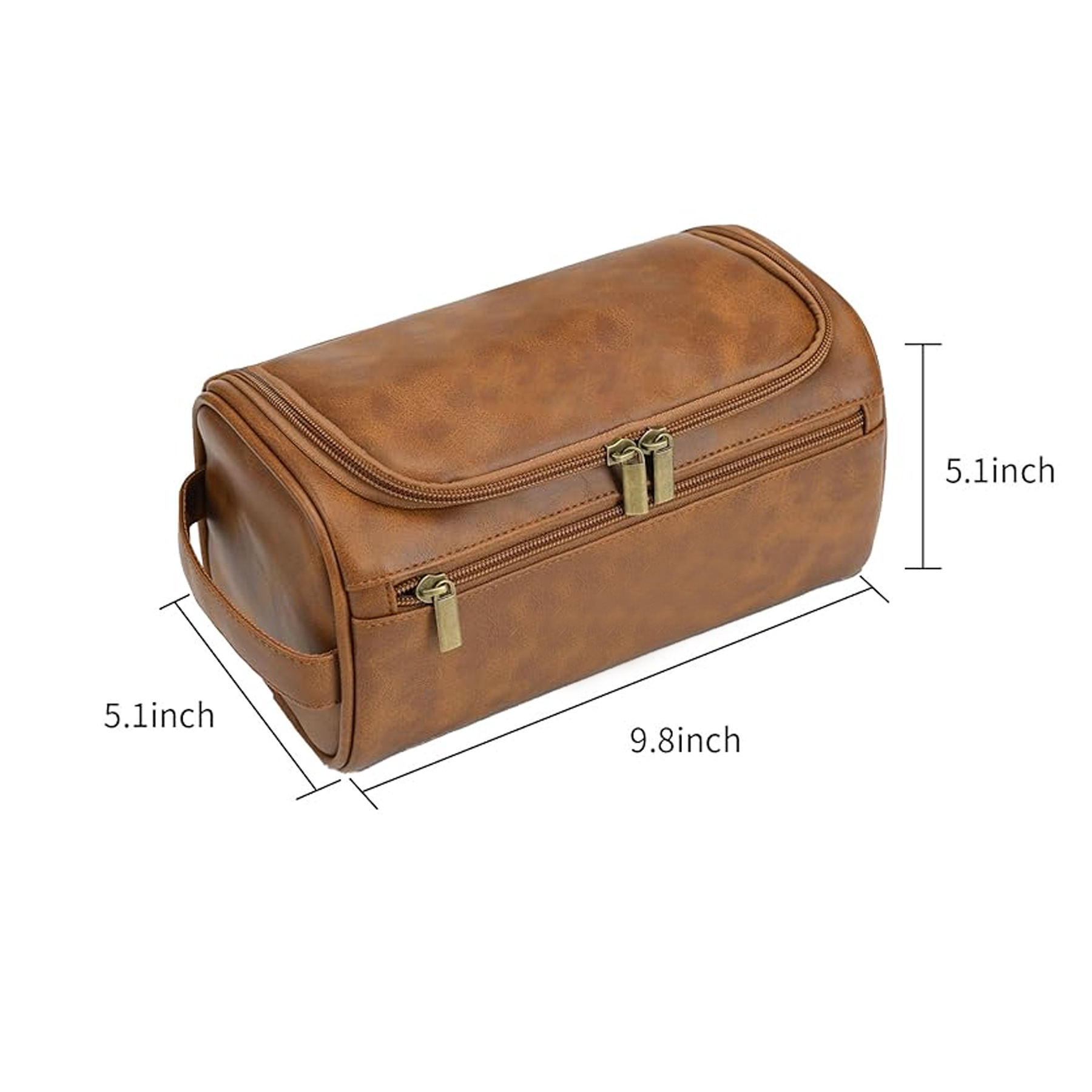 Personalized Leather Toiletry Bag with Hook 2