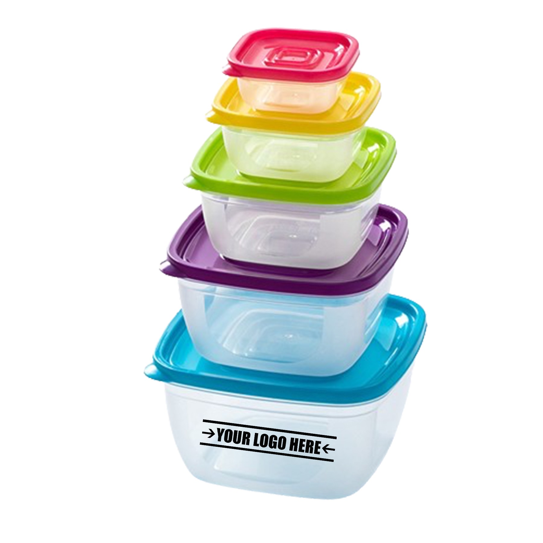 5-Piece Rainbow Lunch Boxes Food Storage Containers With Lids