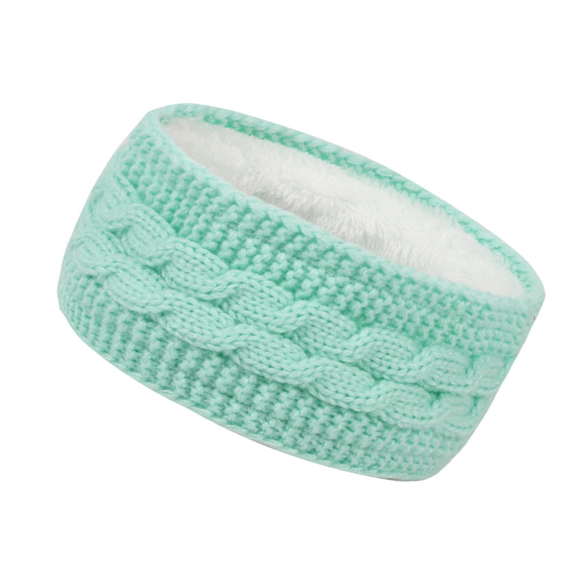 Warm Cable Knit Fleece Ear Band for Cold Weather 12