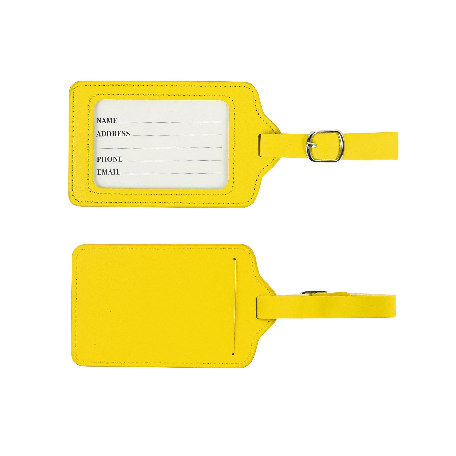 PU Leather Luggage Tag W/ Buckle Strap 2
