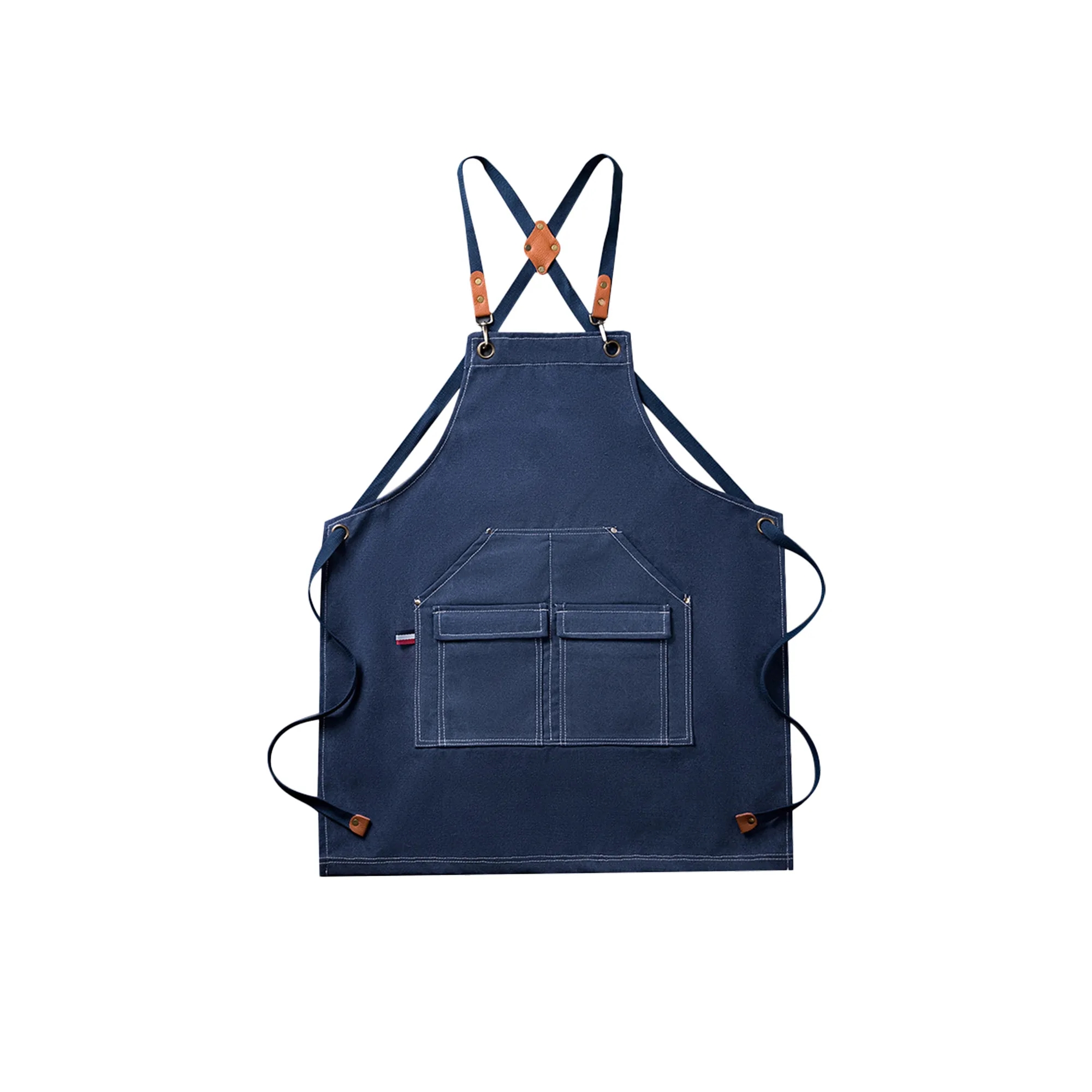 Cross-back Canvas Apron with Enlarged Pocket 2