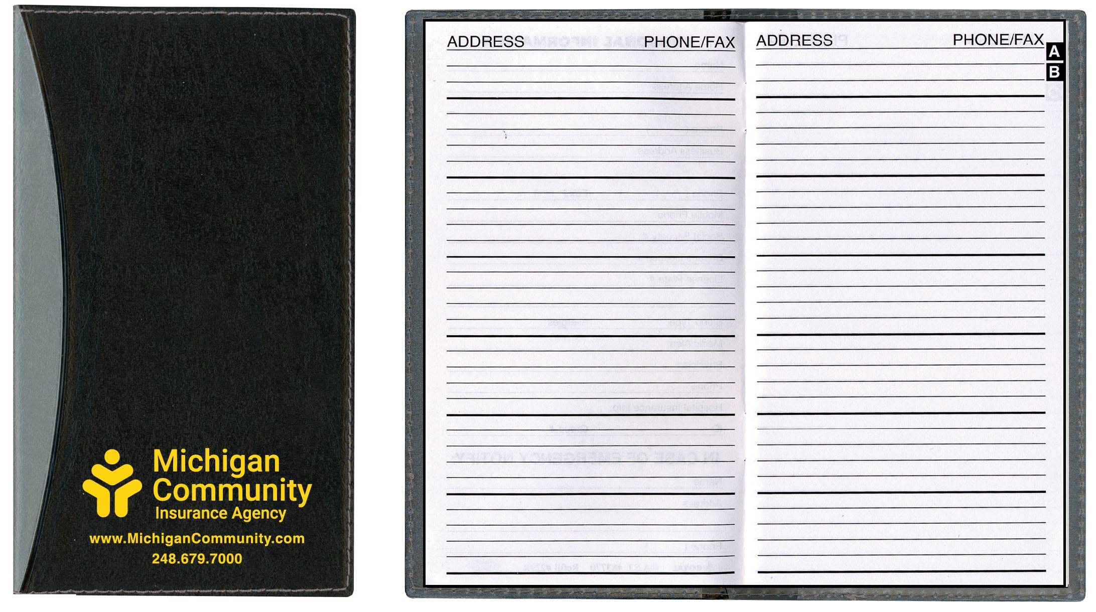 Soft Cover 2 Tone Vinyl Geneva Series Address Book 1