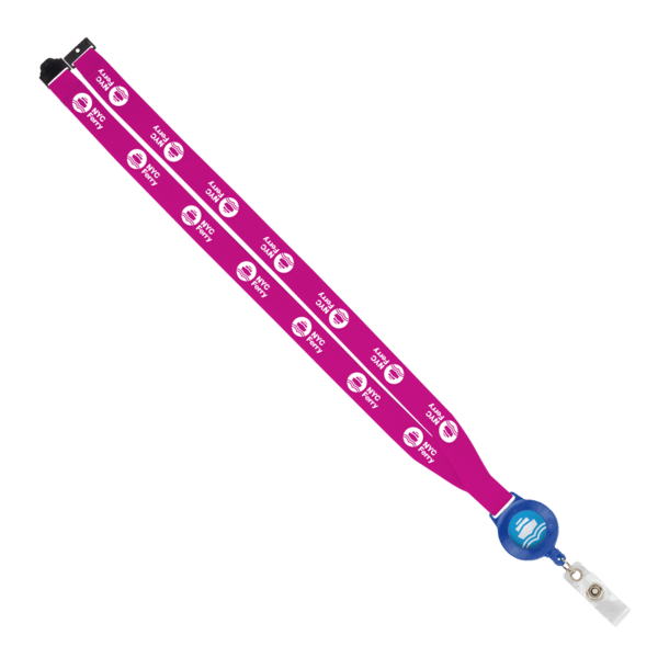 IMPORT 3/4" Polyester Lanyard with Retractable Badge Reel and IPH7 back of neck convenience release. 104