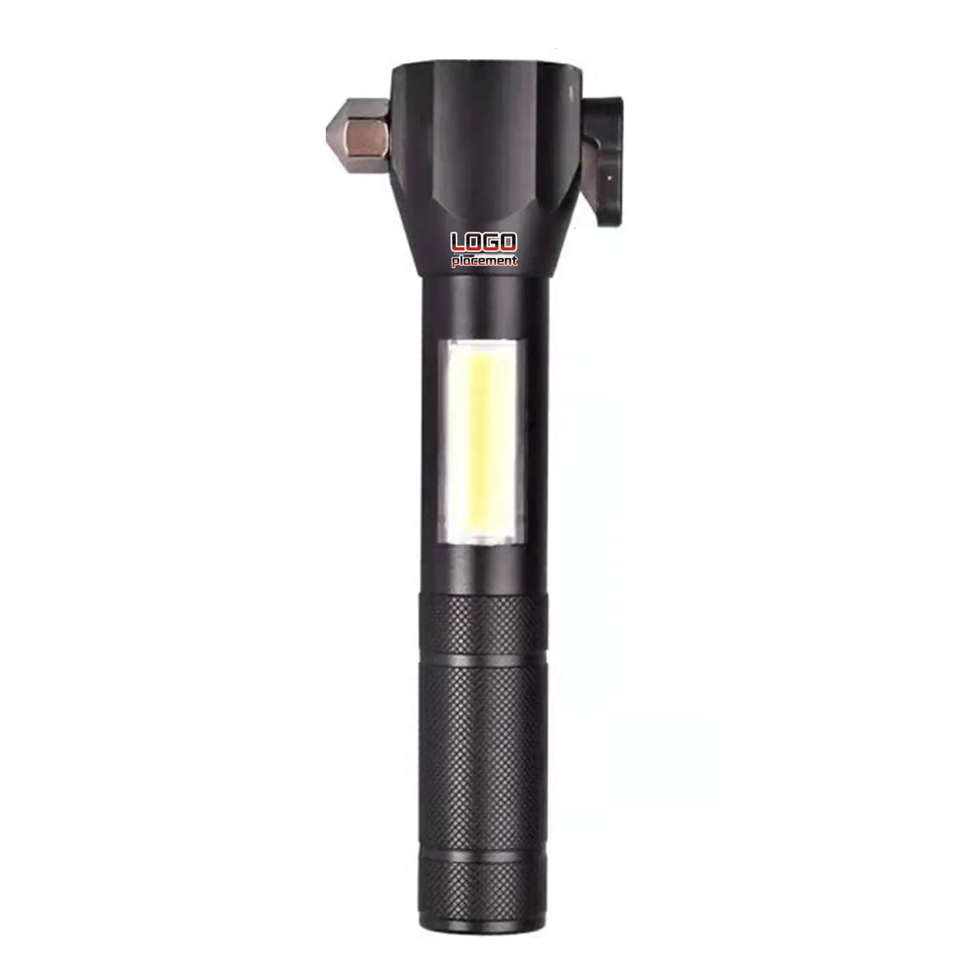 Portable COB Emergency Flashlight with Car Safety Hammer 2