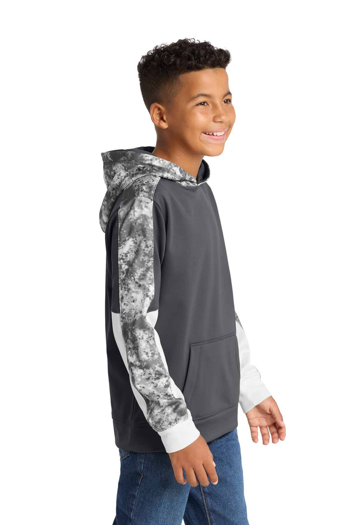 Sport-Tek Youth Sport-Wick Mineral Freeze Fleece Colorblock Hooded Pullover. YST231 7