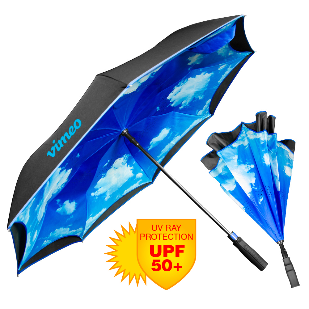 The Blue Sky & Clouds Inverted Umbrella - Auto-Open, Reverse Close 4