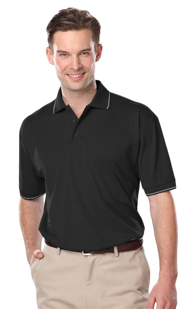 Men's Striped Trim Value Wicking Polo 1
