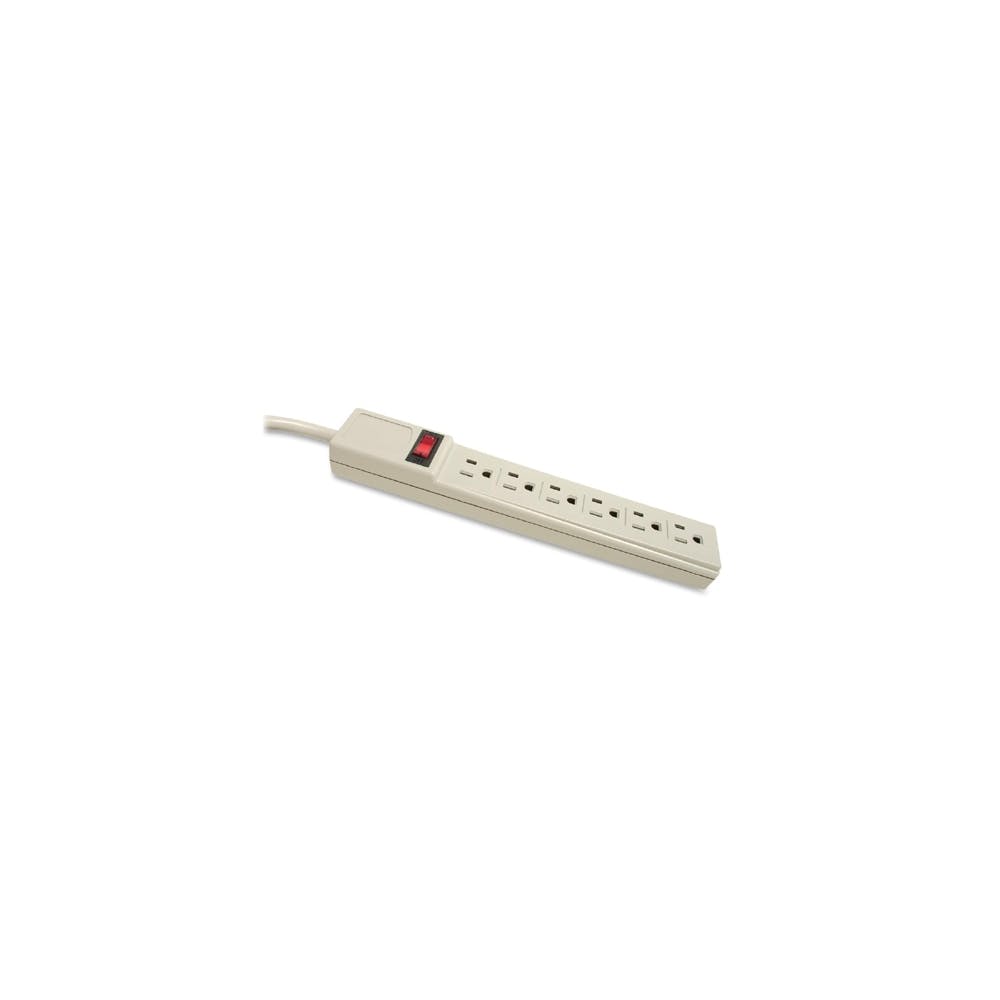 6 Outlet Power Strips - Built-in Circuit Breaker 6' Cord Gray 3