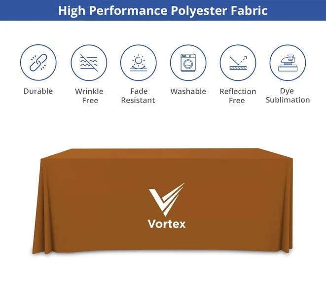 Premium Full Color Table Covers & Throws - 3 sided 6' x 2.5' 7