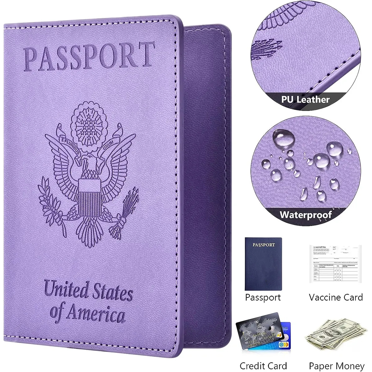 Passport Holder Case Wallet with Vaccine Card Slot 5