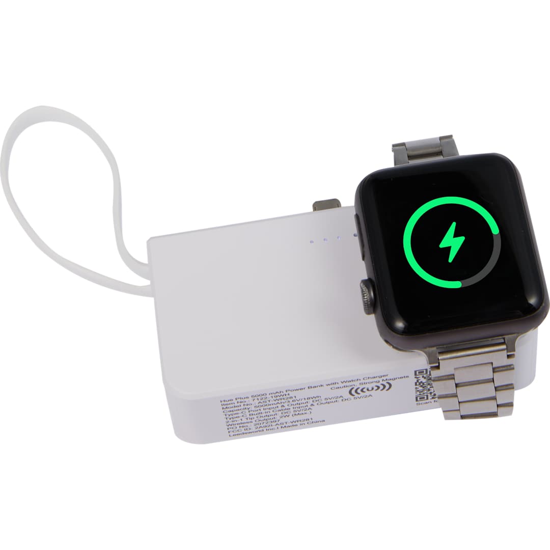 Hue Plus 5000 mAh Power Bank with Watch Charger 55