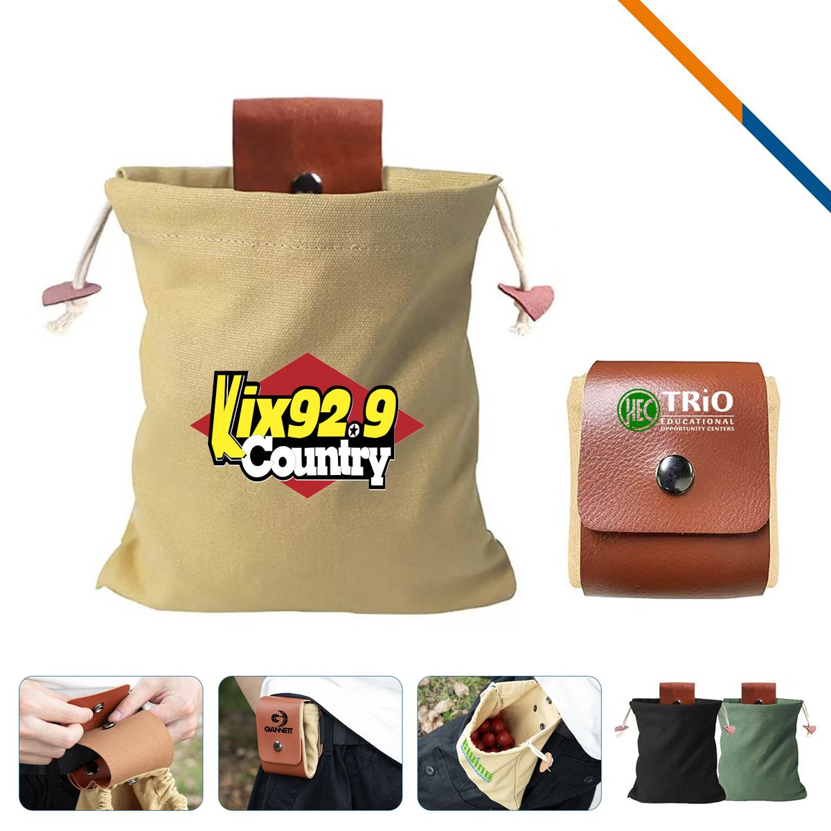 Lonki Outdoor Foldable PU Leather Foraging Pouch