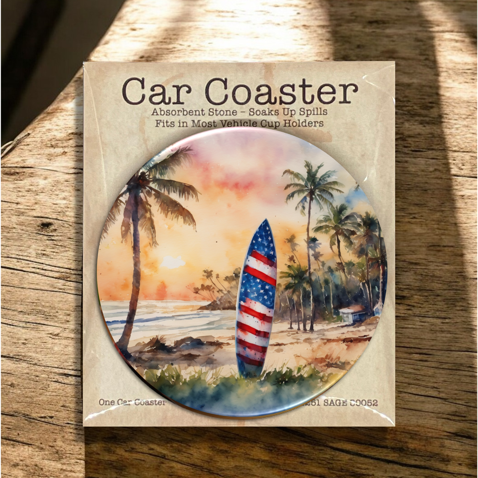 Semi-Gloss White Coated Ceramic Car Coaster in Individual Retail Packaging 9