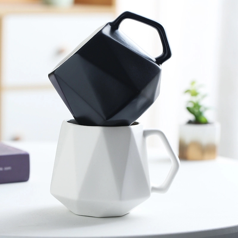Custom 12 Oz Diamond-shaped design ceramic mug 6